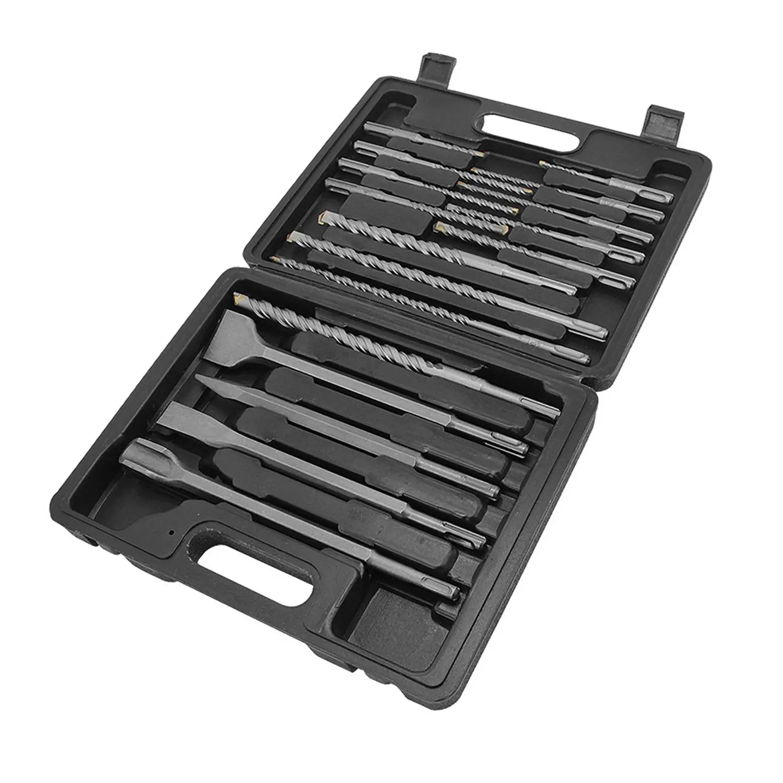 17Pcs Round Shank Masonry Drill Bit Set Woodworking Tool Shovel and Cutter Tools Hammer Drill Bit for Ceramic Glass Tile