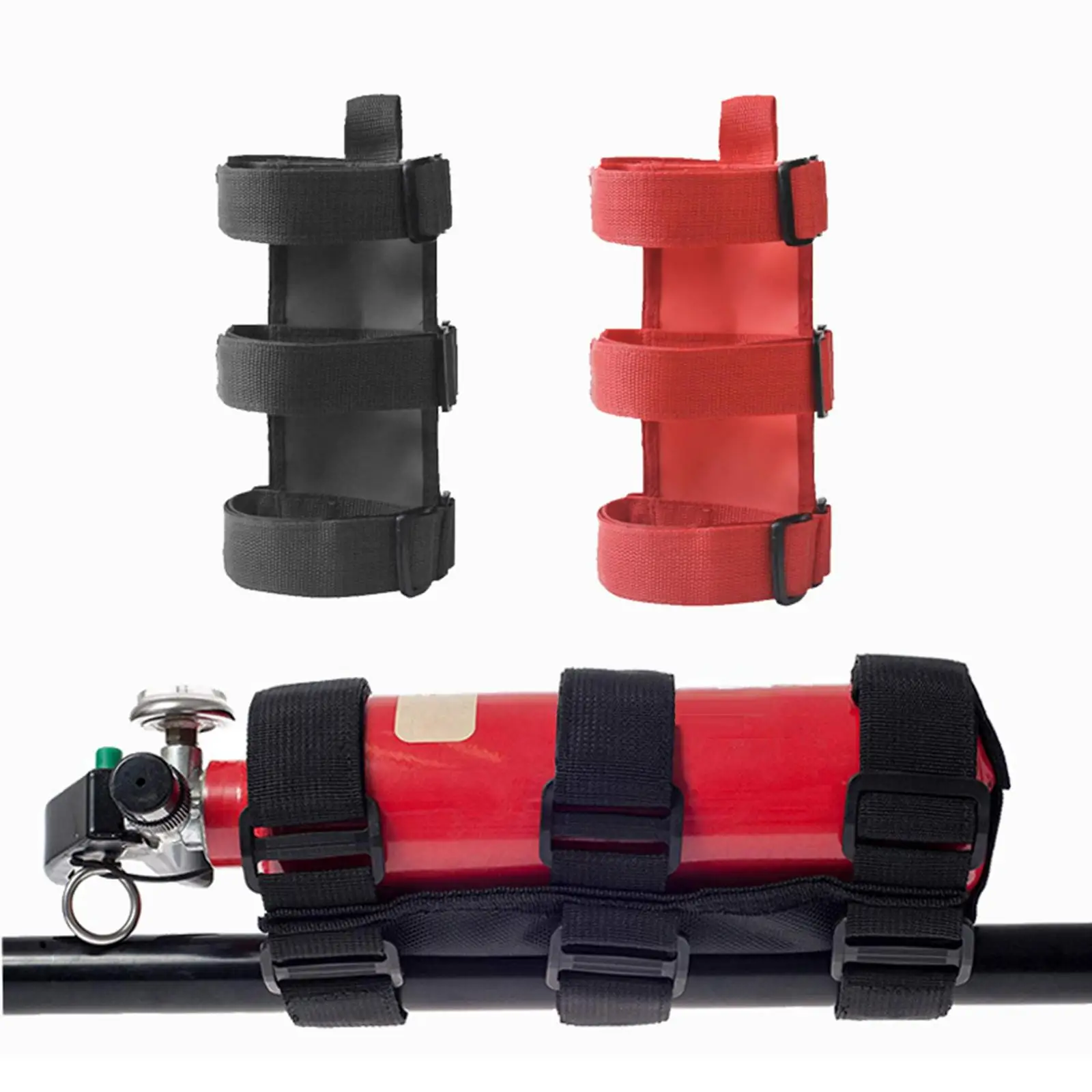 Extinguisher Mount Holder Cage Quick Release Strap Adjustable Fire Extinguisher Bottle Brackets Fits for Jeep Wrangler Roll Bar