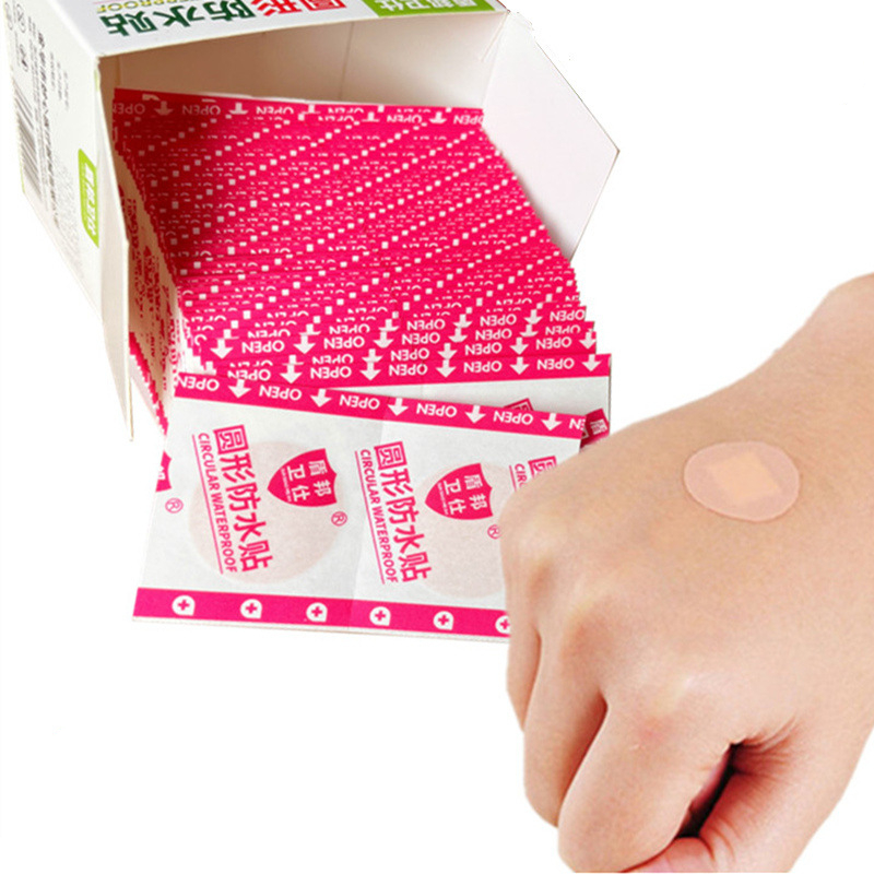 100 teile/satz Mini Runde Pflaster Haut Farbe Wunde Dressing Gips Medizinische Patch Atmungsaktive Wasserdichte Klebe Bandagen Band – Detail 4