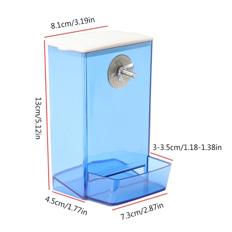 Title 6, Parrots Feeder Birds Plastic Food Bowl Clear Se...