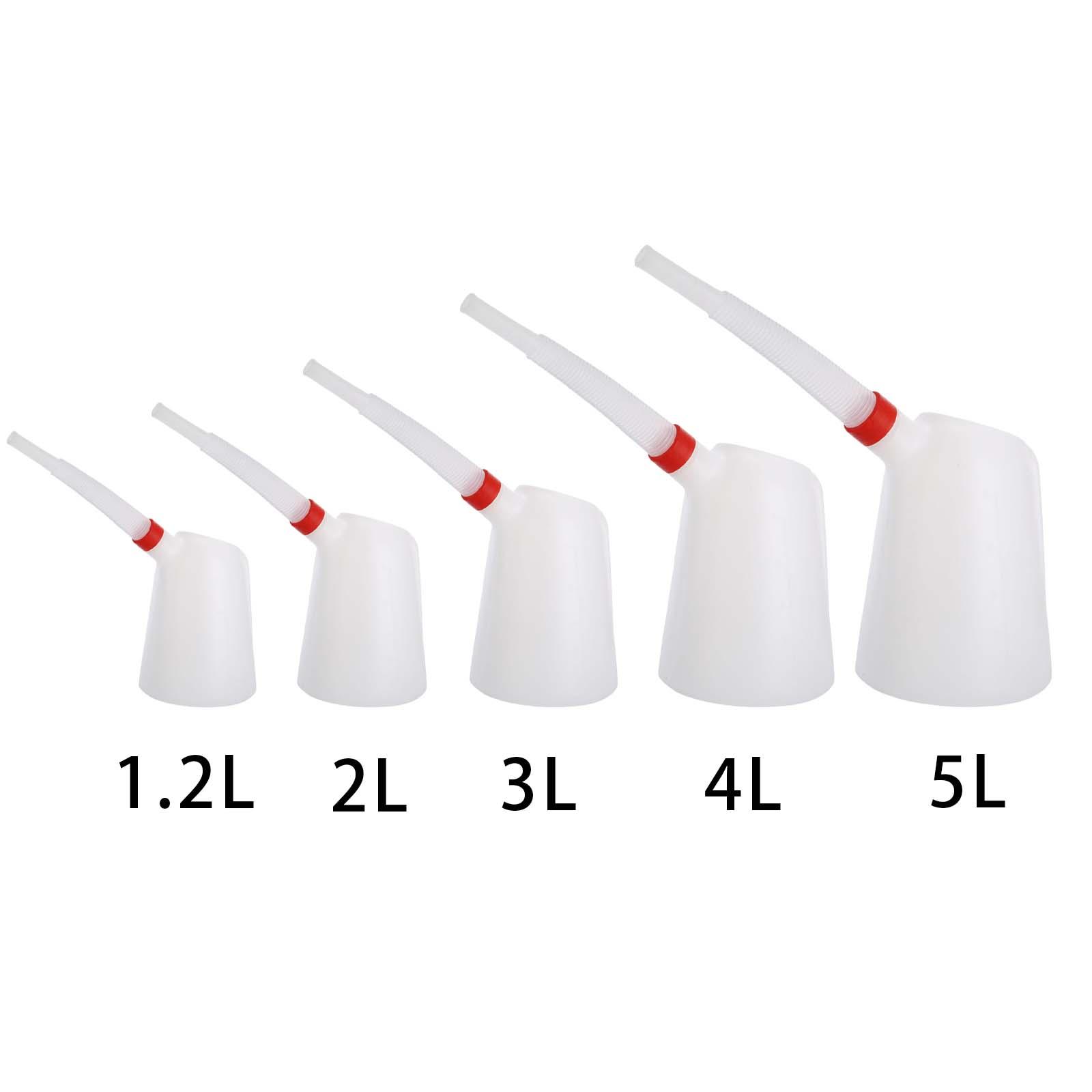 Oil Measuring Jug with Pouring Flexible Spout Container Oiler Universal Plastic Measuring with Lid Durable for Traveling Car