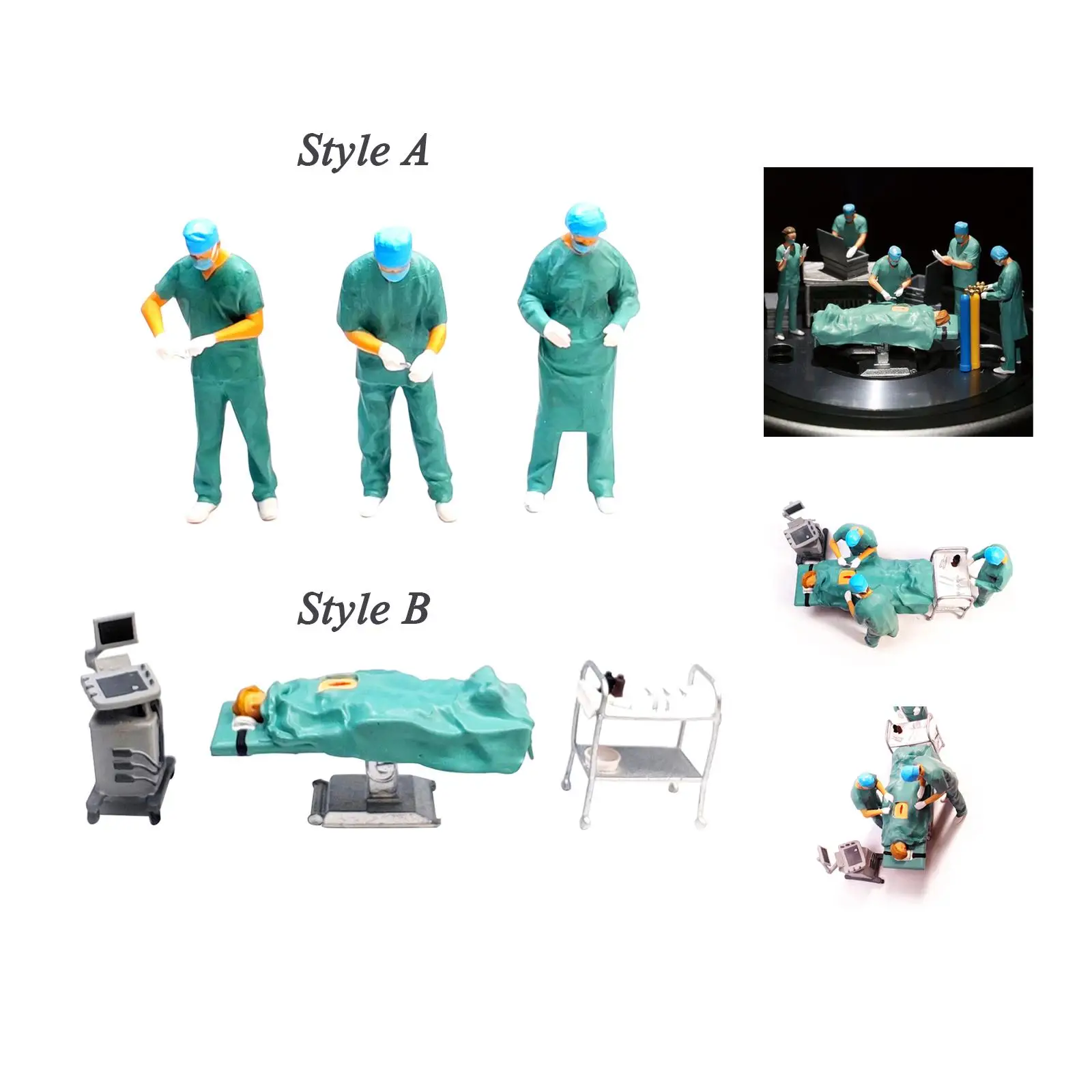 Miniature 1:64 Figures Model Surgeon Figurine Diorama Decor for DIY Projects Resin Painted 1/64 Tiny People Figure Diorama