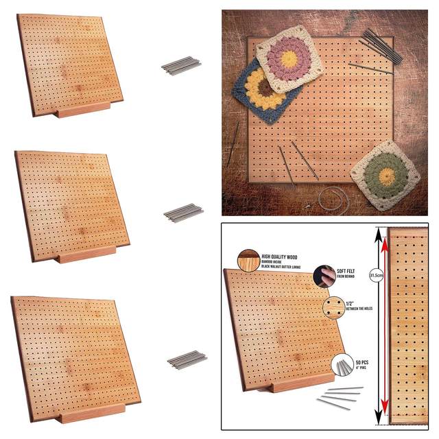 Crochet Blocking Board with Pegs Knitting Pegboard for Crochet Wooden Blocking  Board Excellent Gifts for Granny Squares Lovers - AliExpress