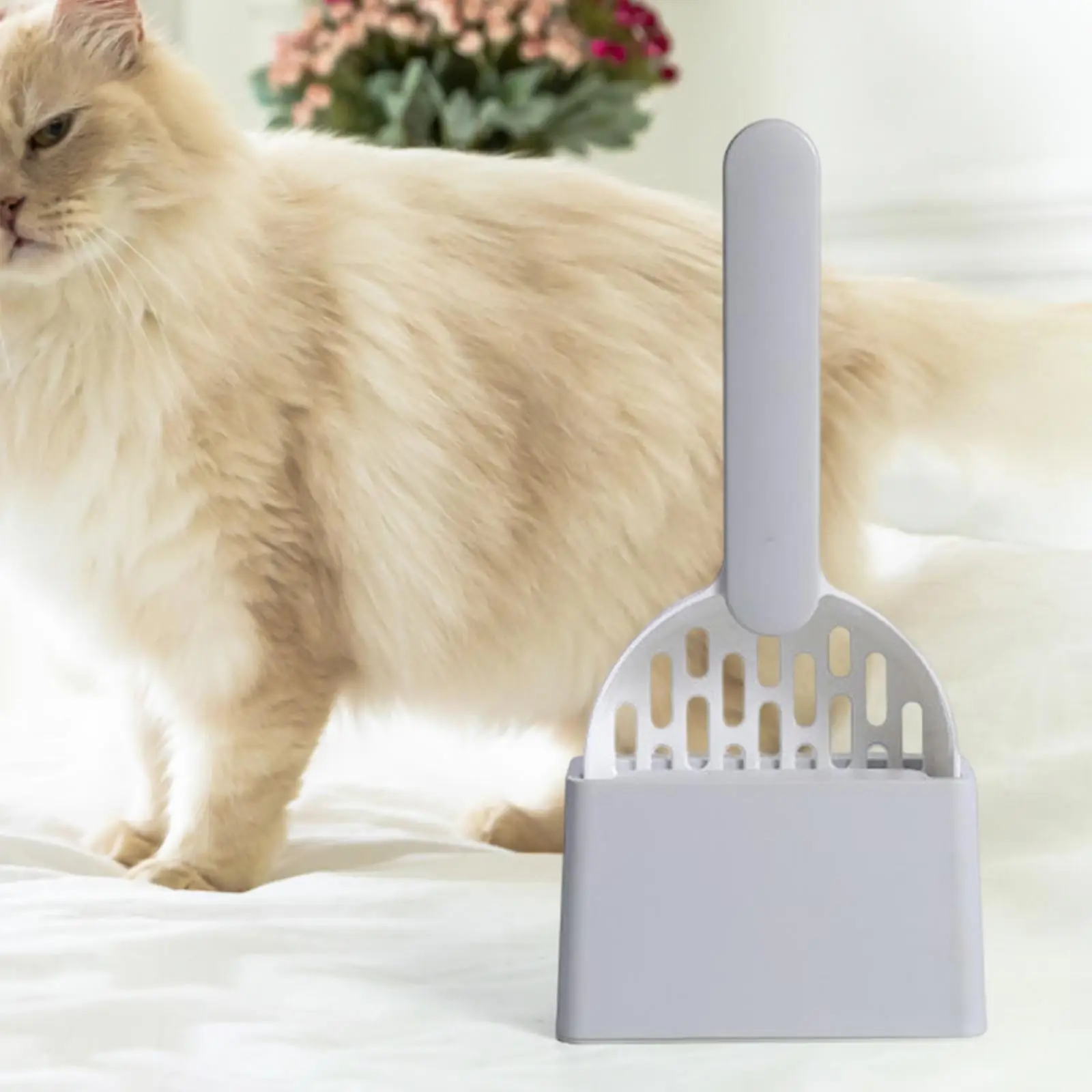 Cat Litter Pet Cleaning Tool Largeer with Stand Deep Long Handle Durable Sifter for Cat Kitten Pet