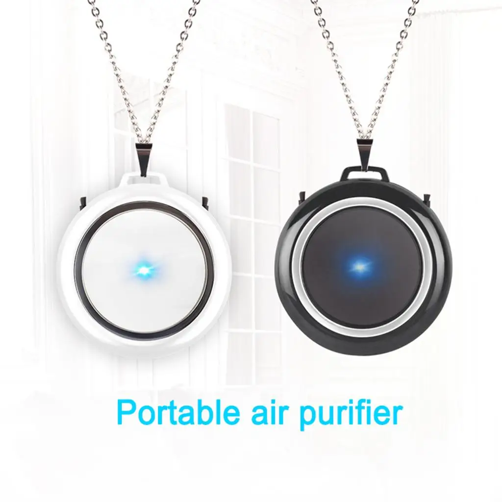 USB Personal Air Purifier Necklace Ioniser Air Fresher Cleaner Wearable 5V