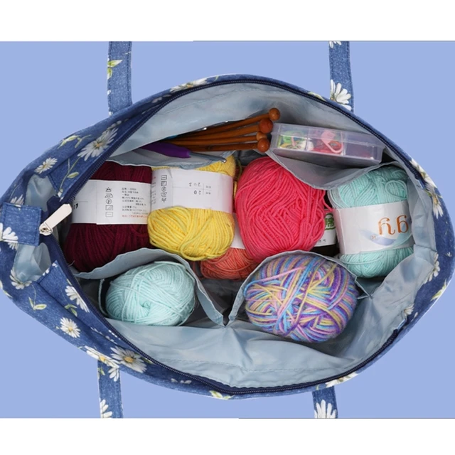 Knitting Tote Bag Supplies Crocheting Bag for Crochet Hook Yarn Storage -  AliExpress