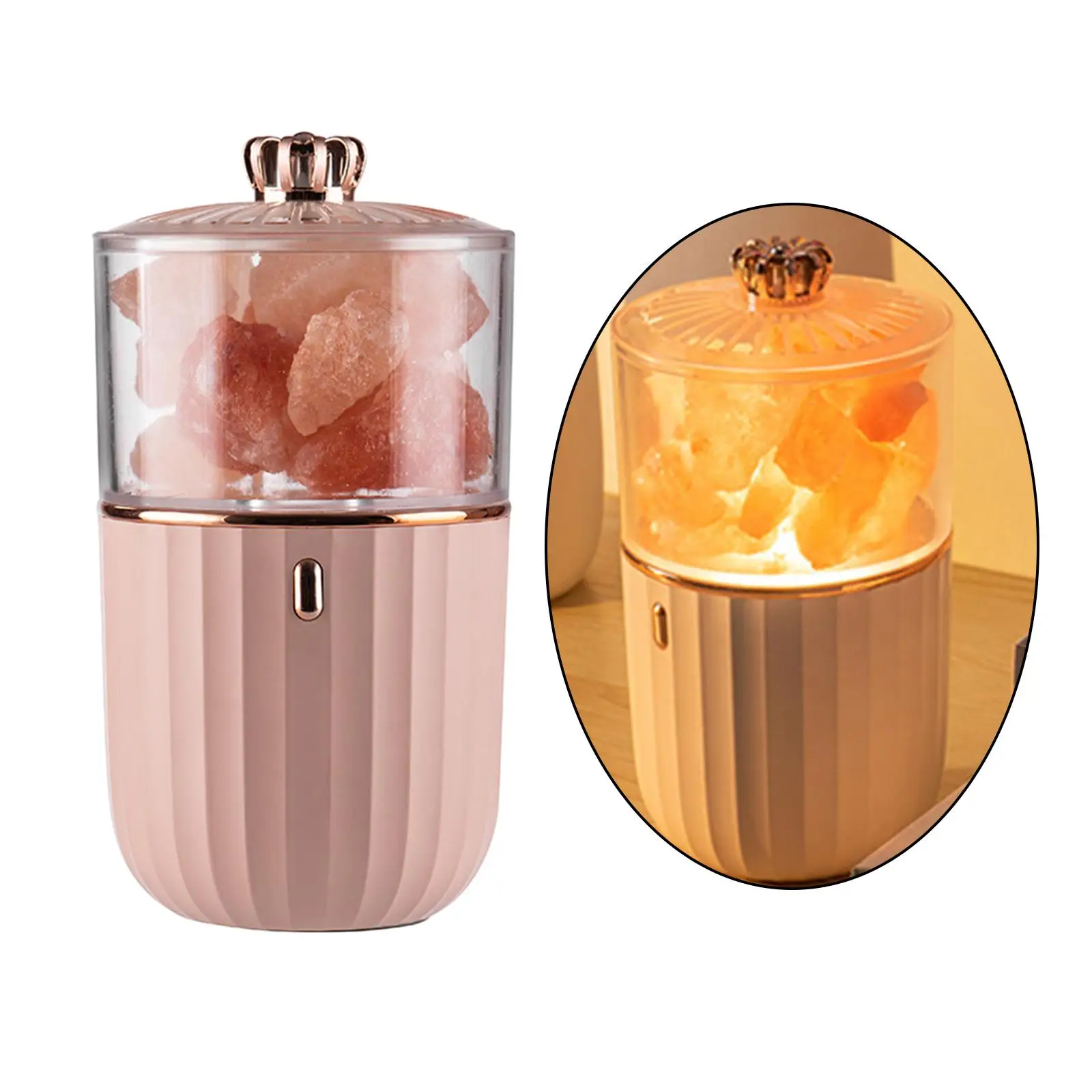 Himalayan Salt Lamp Essential Oil Diffuser Quiet with 7 LED Light 2 in 1 for Office