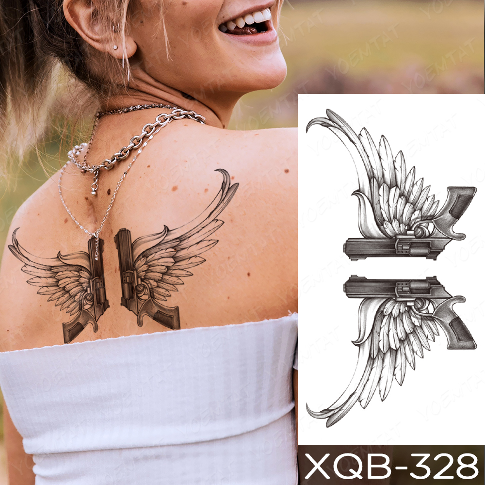 Best of Waterproof Temporary Tattoo Stickers Compass Flowers Trees Poker Rose Clock Tatto Women Men Arm Body Art Fake Sleeve Tattoos Reviews & Tips - Image 5