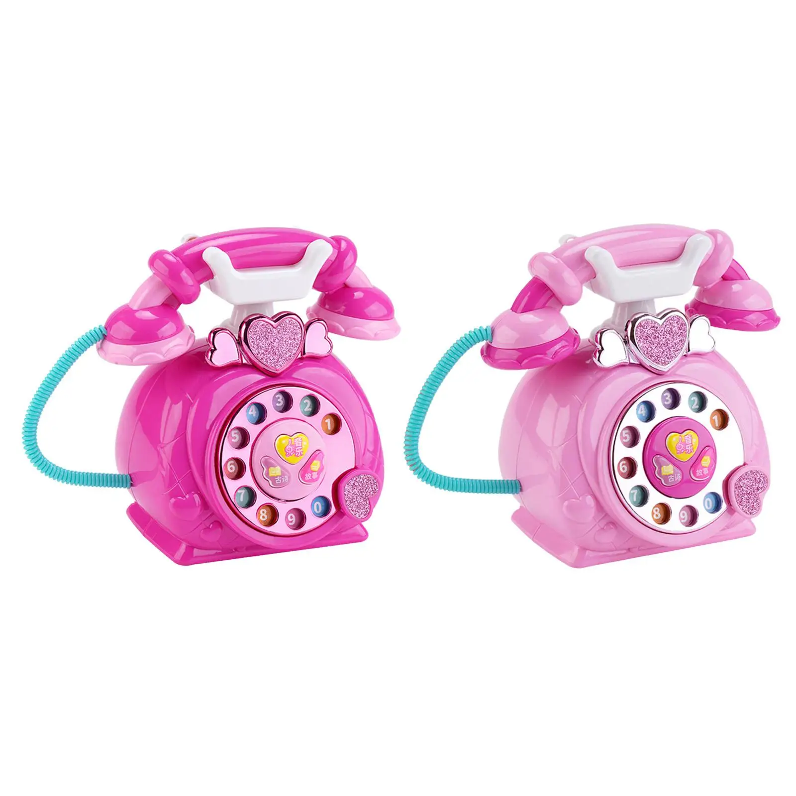 Telephone Toy Storytelling Machine Chinese English Bilingual Early Education with with Light Phone Toy for Children Toddlers