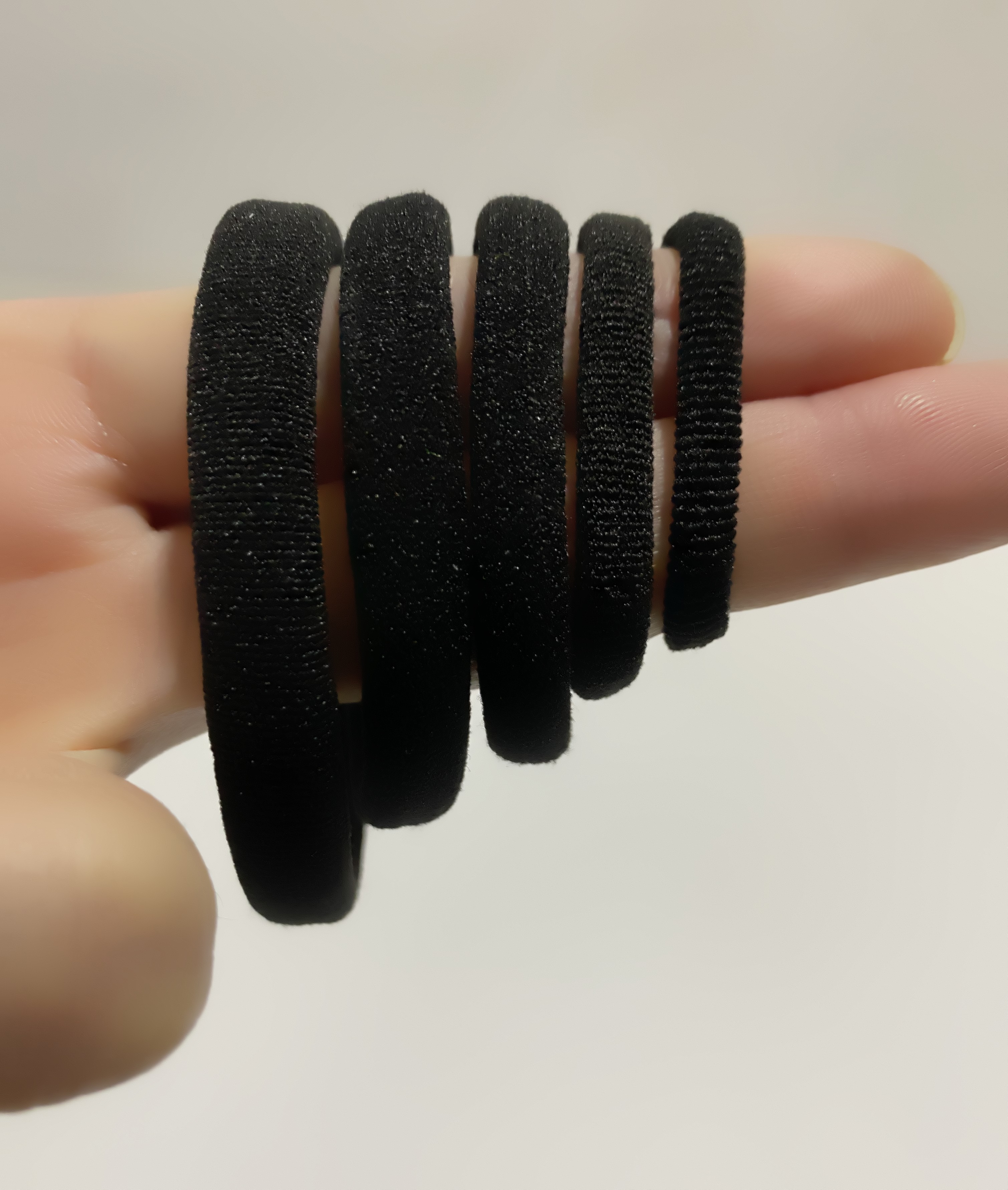 50PCS Baumwolle Schwarz Elastische Haar Krawatten Für Frauen Pferdeschwanz Nahtlose Weiche Haar Bands Haar Zubehör Kopfschmuck Durchmesser 3/4/5/6cm – Detail 3