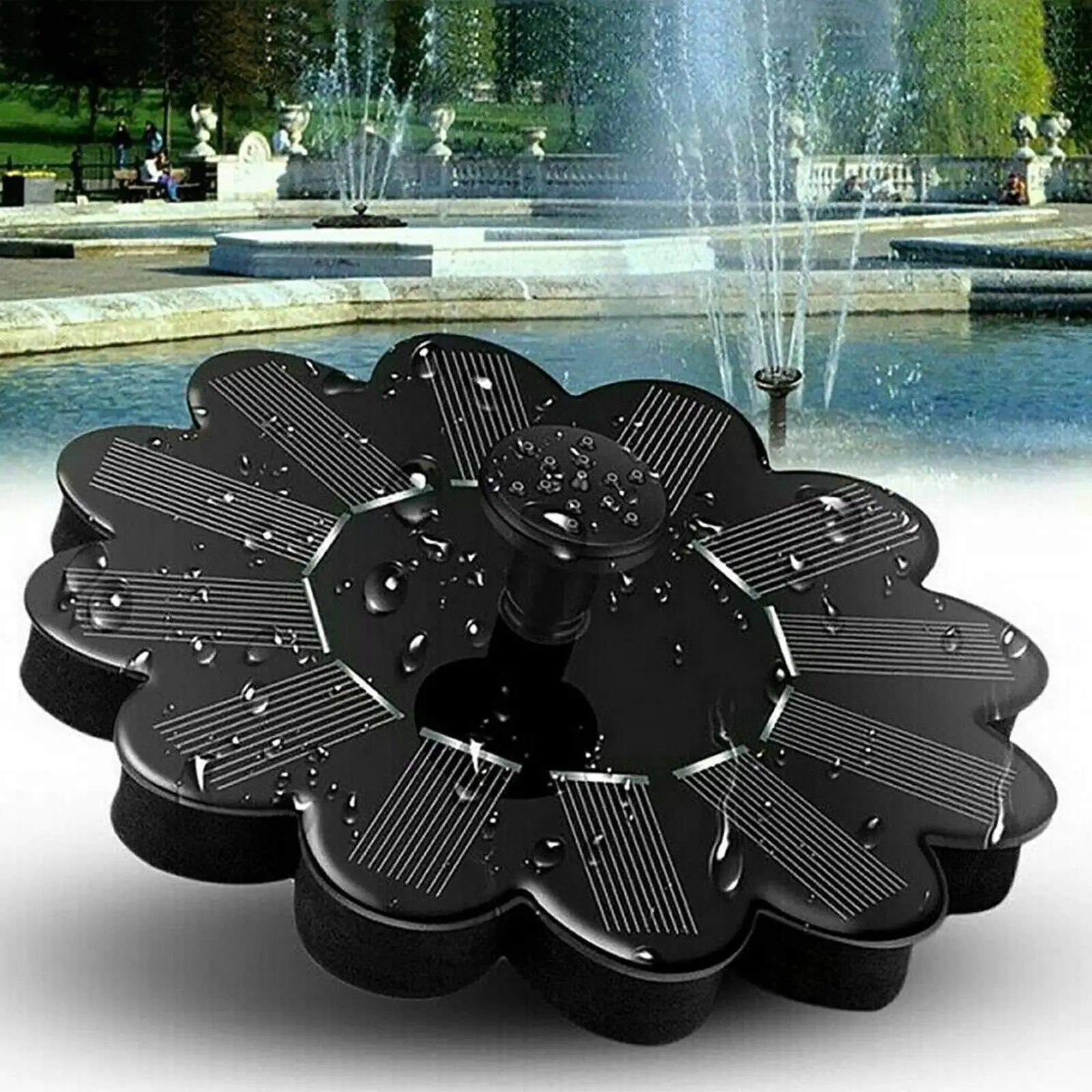 Solar Water Fountain, Solar Bird Bath Fountain Pump for Pool Pond 1.4W 7V, No Electricity Needed