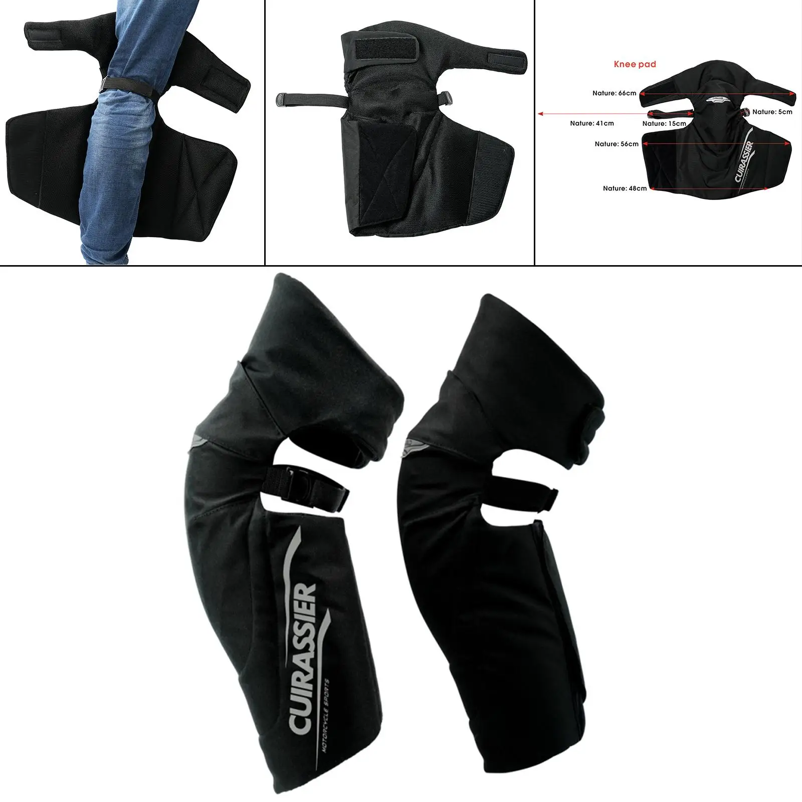 Motorcycle Knee Pads Guards Oxford Cloth Gaiter Fit for Motocross Cycling