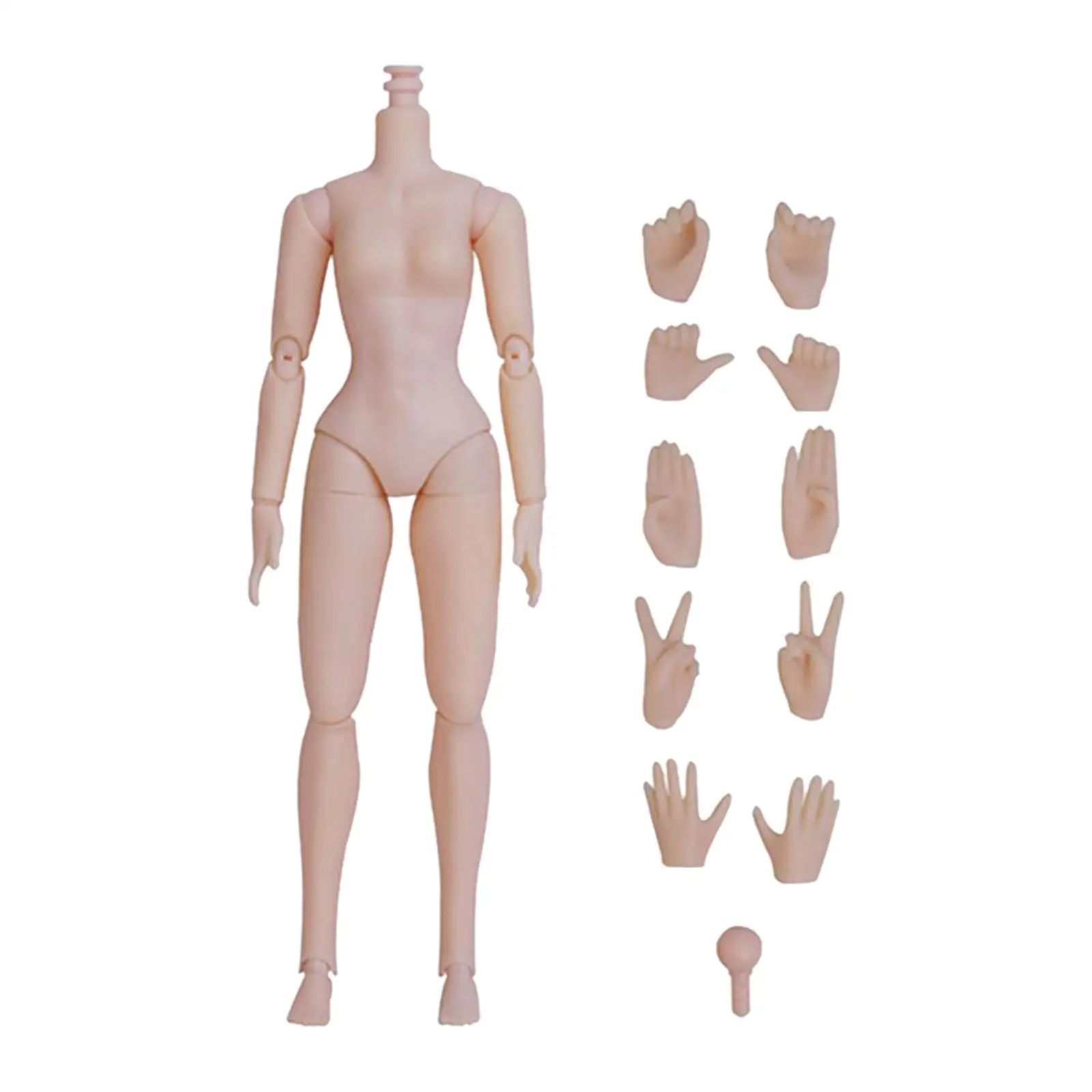 1/6 Scale Jointed Doll Body Without Head Flexible Detachable Realistic Narrow Shoulder Miniature Collectible DIY Toys