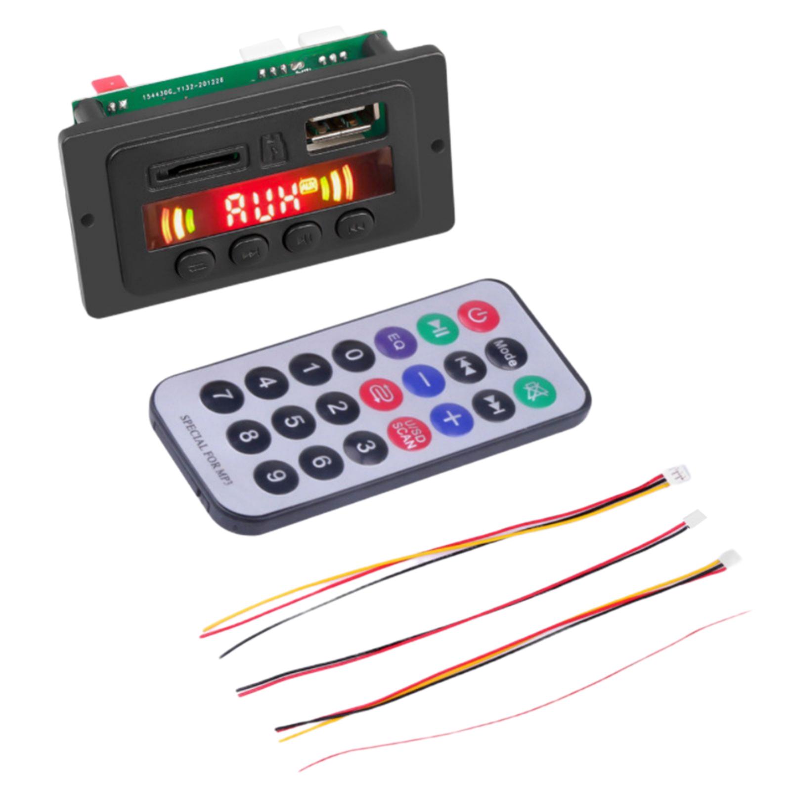 Audio Decoder Board Module/ MP3 Player 5V 12V Digital LED Display/ Wireless Bluetooth Audio Remote Module for Speaker.