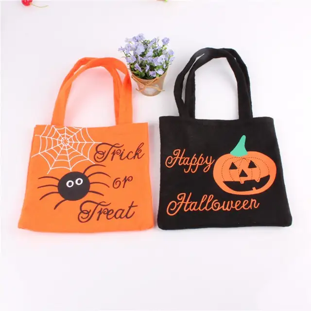 Trick or Treat Smell My Feet Halloween Party Canvas Tote Bag Cute Cartoon  Handbag Print Large Capacity Reusable Gift Bag - AliExpress