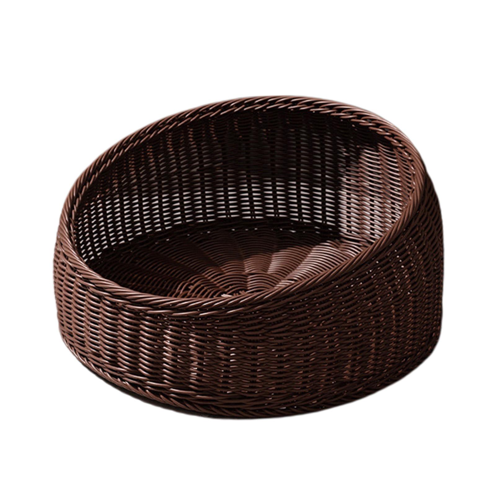 Round Pet Bed Kennel Imitation Rattan Lightweight Pet Supplies Portable Cat Sleeping Bed for Summer Kitten Play Rest Round Pet Bed Kennel Imitation Rattan Lightweight Pet Supplies Portable Cat Sleeping Bed for Summer Kitten Play Rest