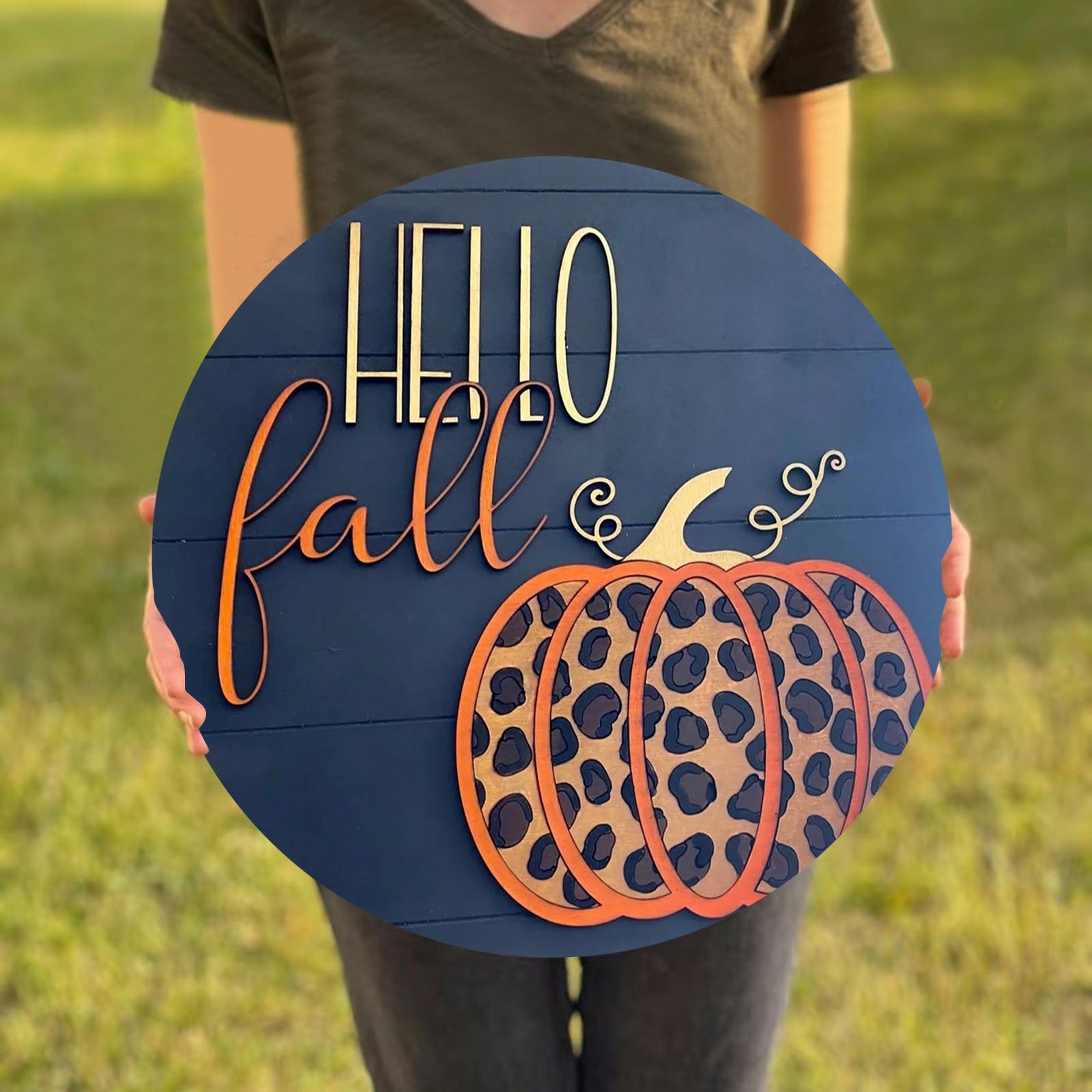 1 шт. входная дверь подвесной знак табличка Hello Fall на День Благодарения  деревянный дверной знак с тыквой кленовый лист настенное искусство домашний  декор | AliExpress