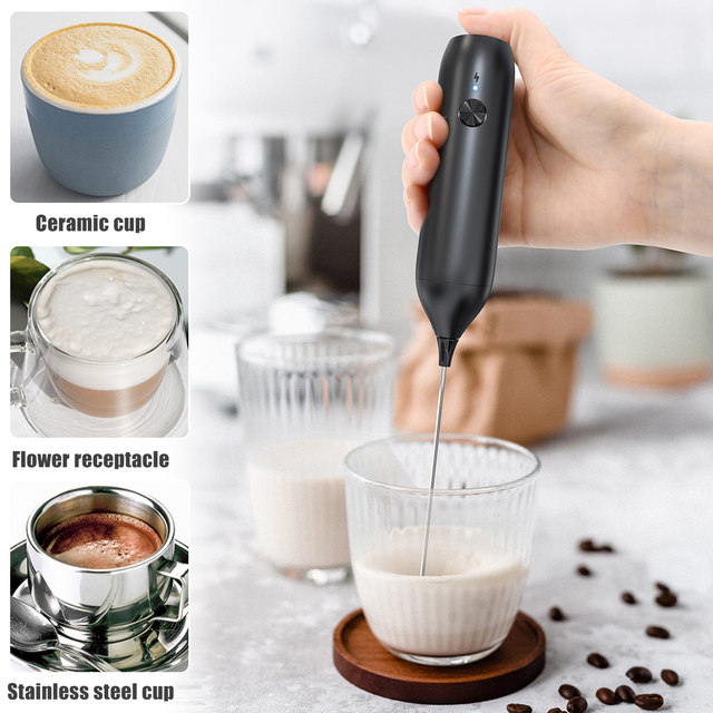 LMETJMA Powerful Milk Frother Handheld Electric Foam Maker Coffee