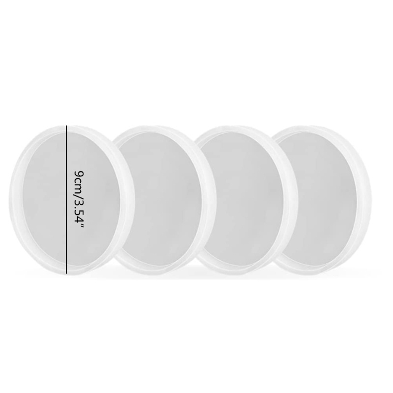 12Pcs Round Coaster Resin Molds DIY 9cm Disc Shape Wine Glass Cup Mat Placemat Silicone Mould Home Table Heat Insulation Pads
