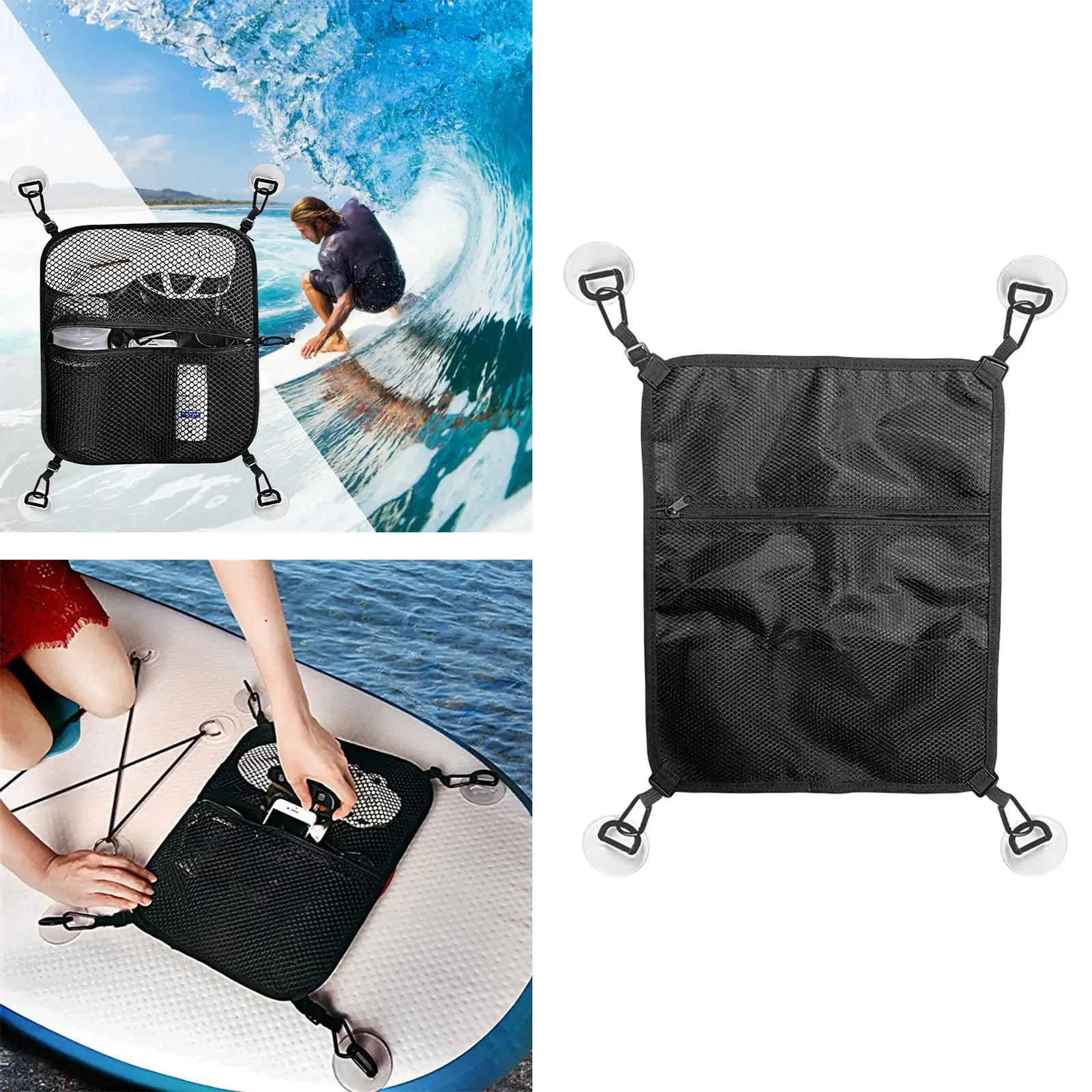 Paddleboard Deck Bag Kayak Pouch Rafting Deck Dry Bag Surfboard Mesh Storage Bag