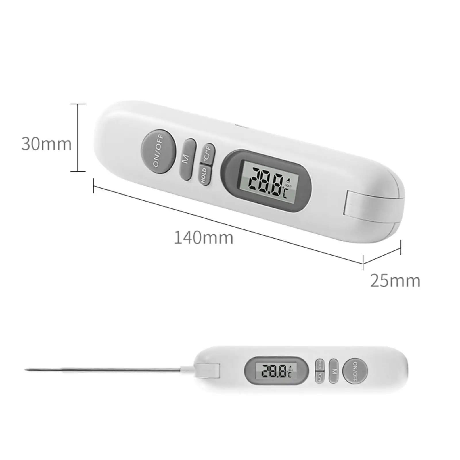 Portable Temperature Gauge Durable Fast Reading Physical Sensing Stable Stainless Steel Food Probe food Kitchen Frying BBQ