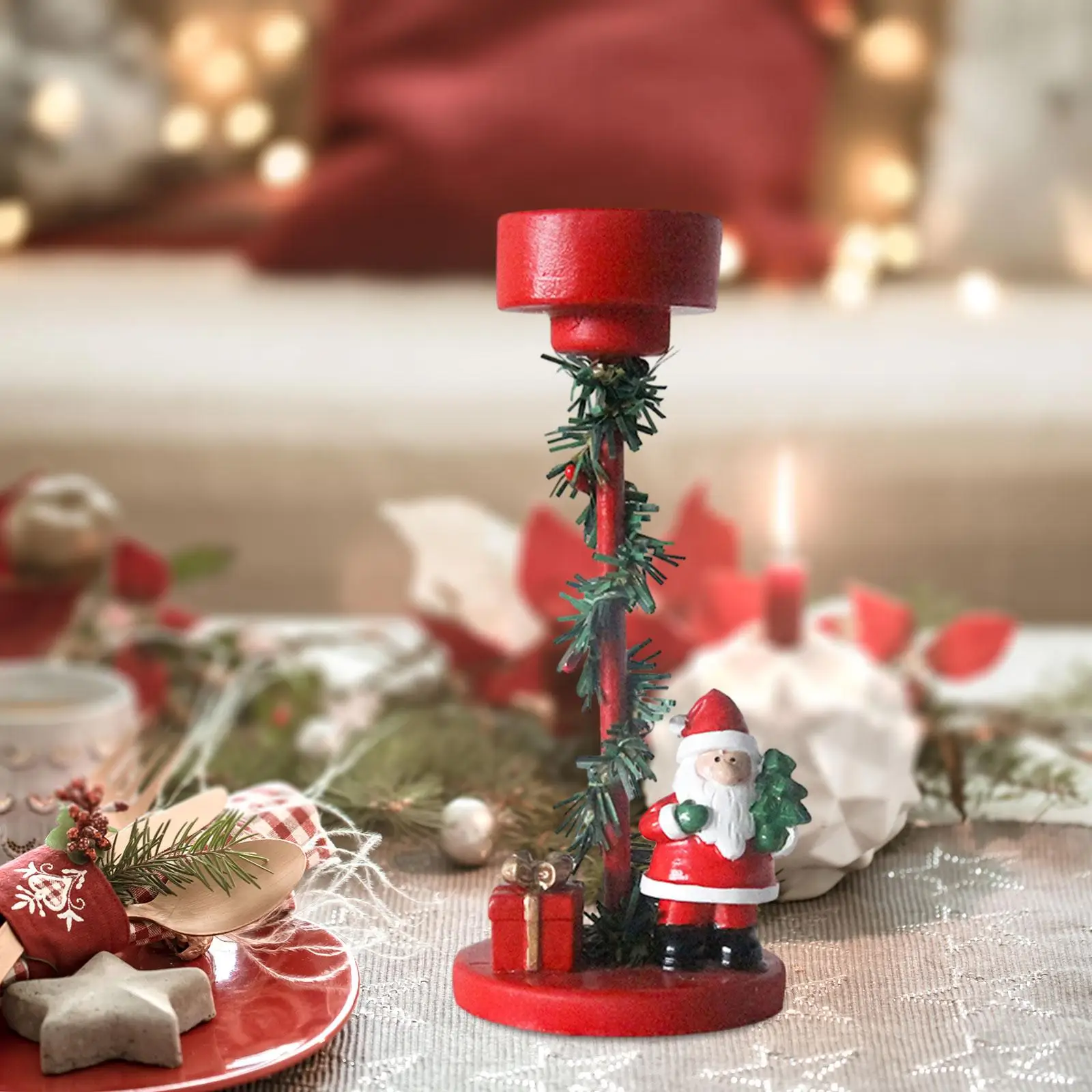 Christmas Candle Holder Centerpiece Iron Party Decor Table Xmas Candle Stand