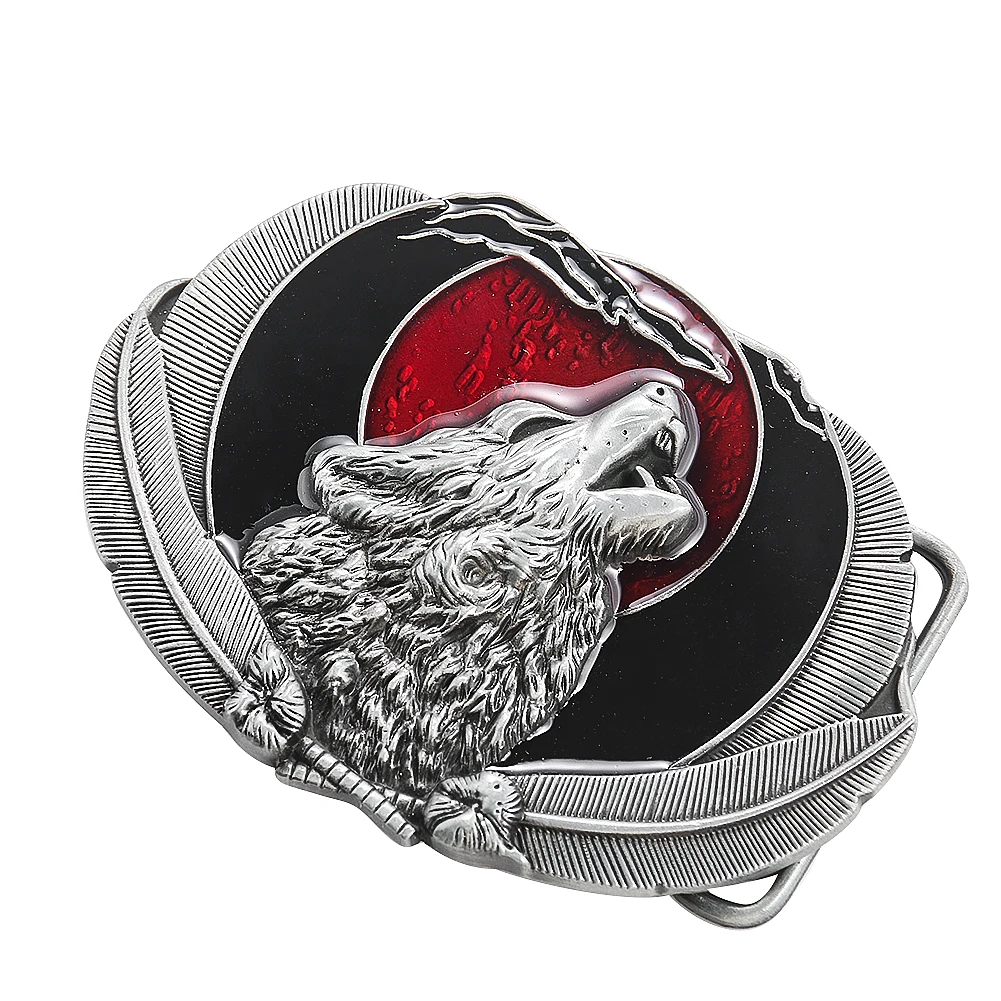 Mode Coole Wolf Kopf Growl Gürtel Schnalle Retro Western Cowboy Tiere Bund Schnalle männer Jeans Zubehör Täglichen Verschleiß Geschenk – Detail 5