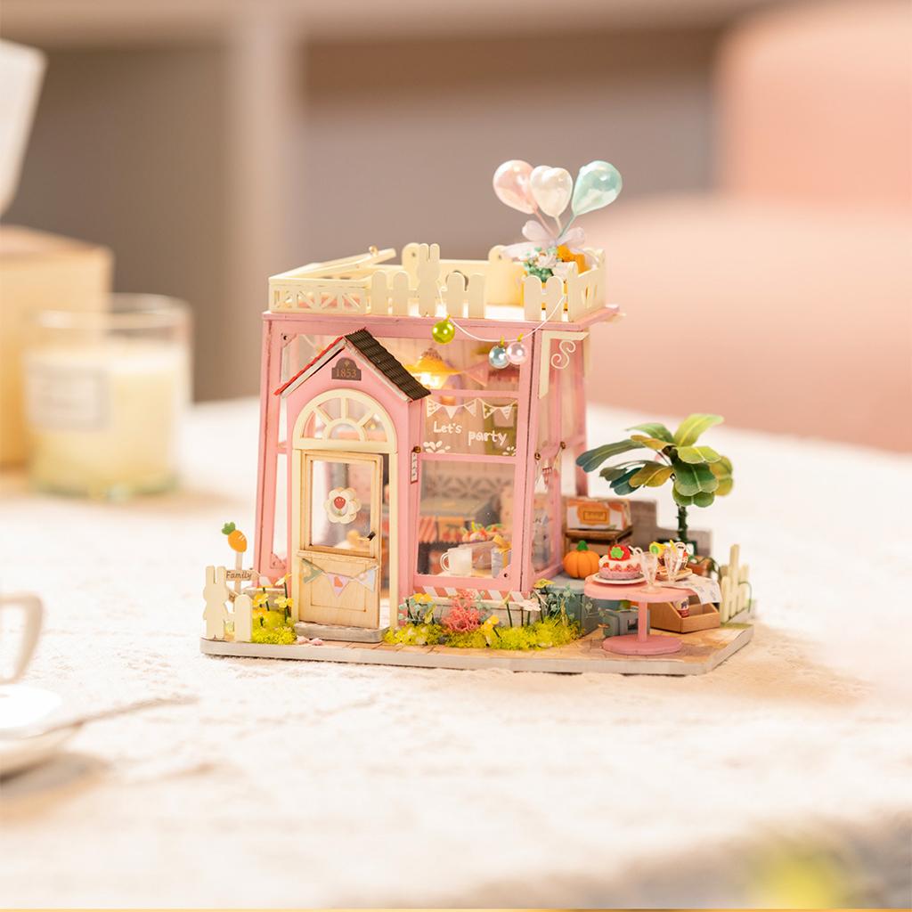 DIY Handcraft Dollhouse with Realistic Furniture Kit LED Light Wood Modern House 3D Puzzles Self Assembly Doll House Toys