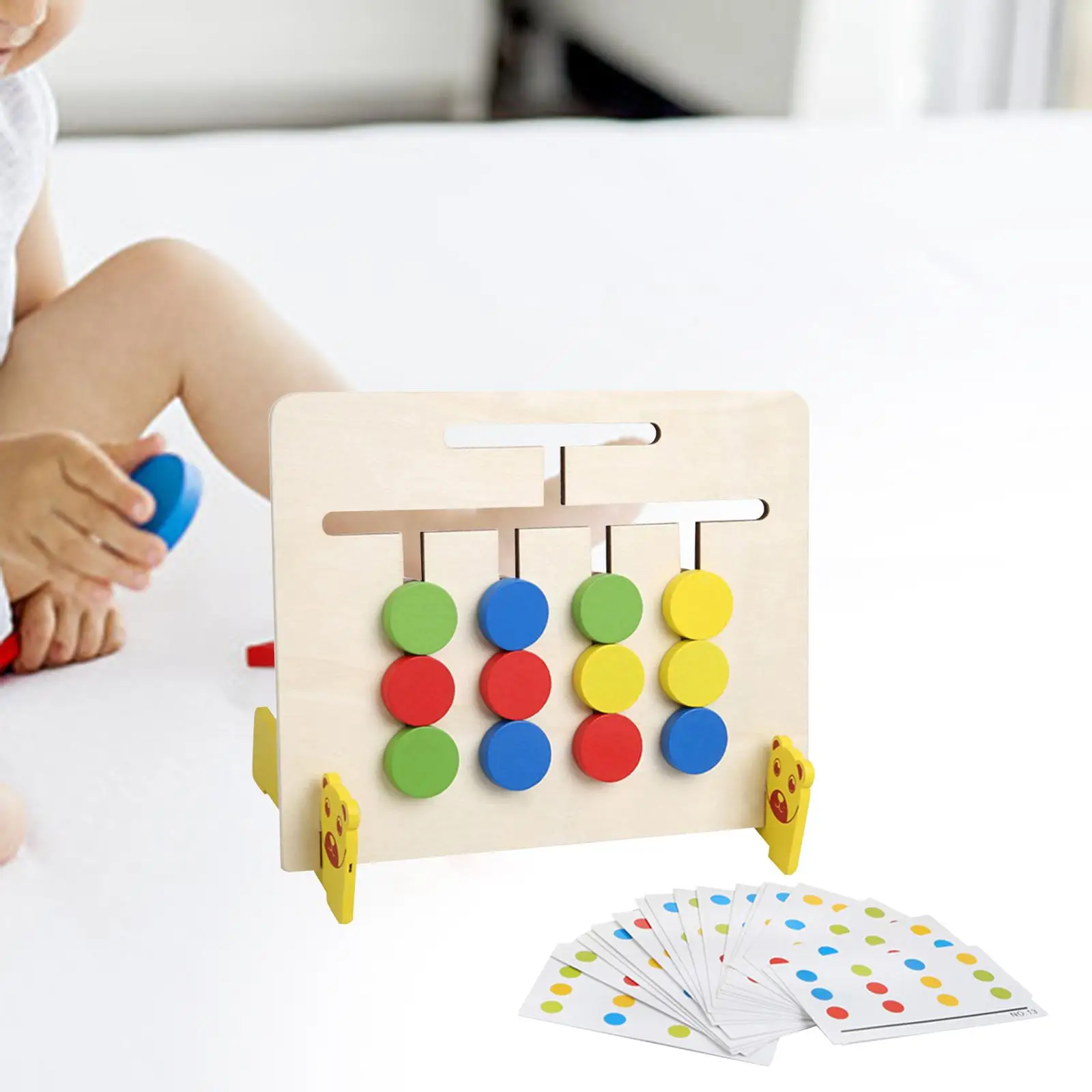 Montessori Moving Puzzle Board Learning Toys Early Education Matching Game Fine Motor for Boys and Girls Children