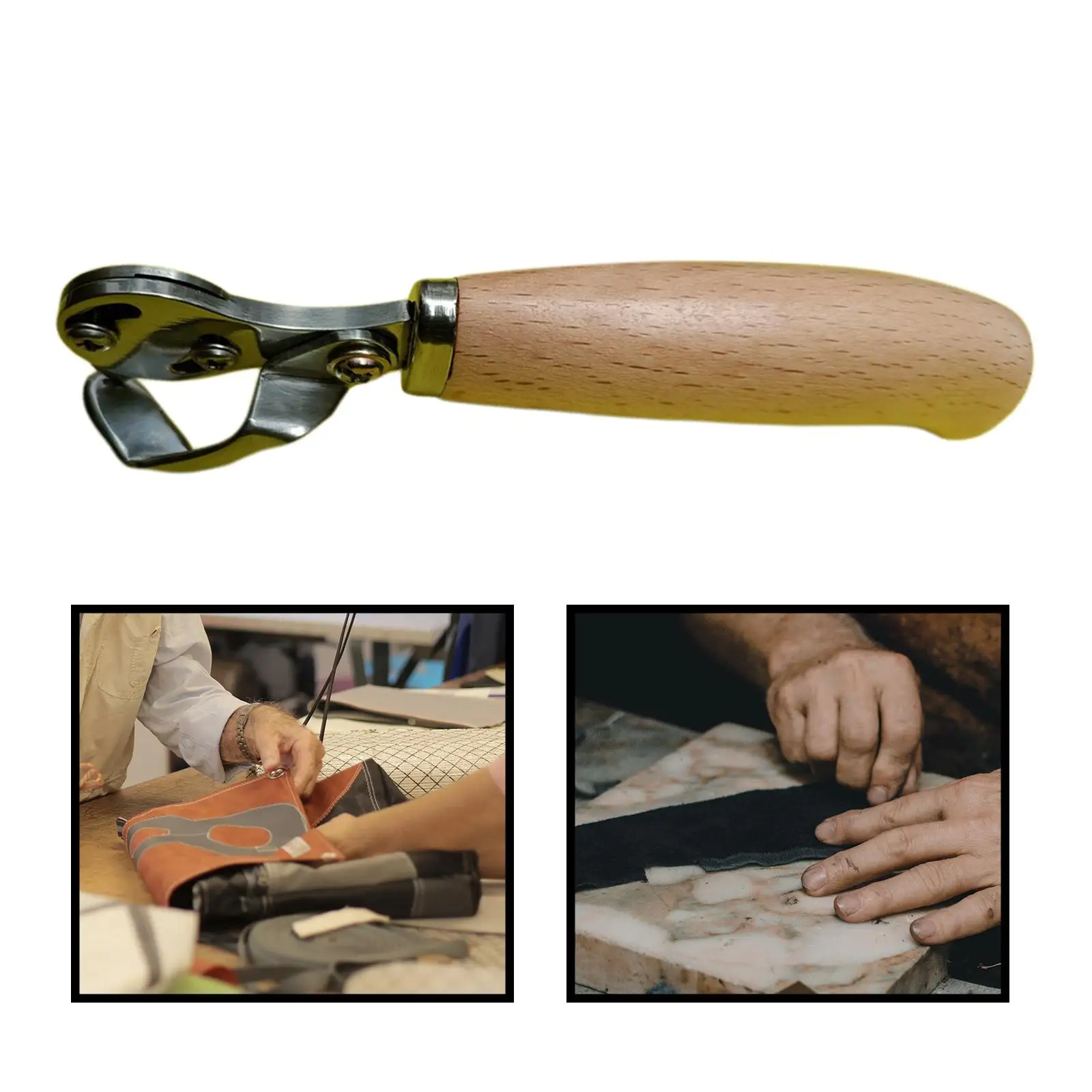 Leathercraft Cutting Knife Edging Knife Handmade Cutter Wooden Handle Making