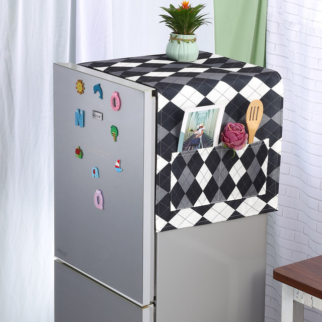 Cotton Quilted Refrigerator Cover With Side Pockets – Mehroon