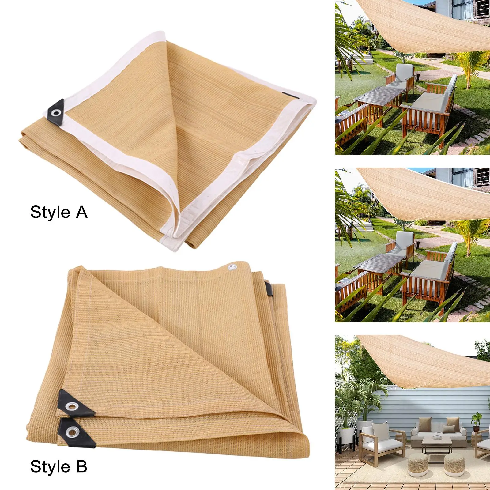 Rectangle Oversized Sheerness Protection Hdpe 95%Resistant Shade Cloth for Lawn Deck Terrace Activities Backyard
