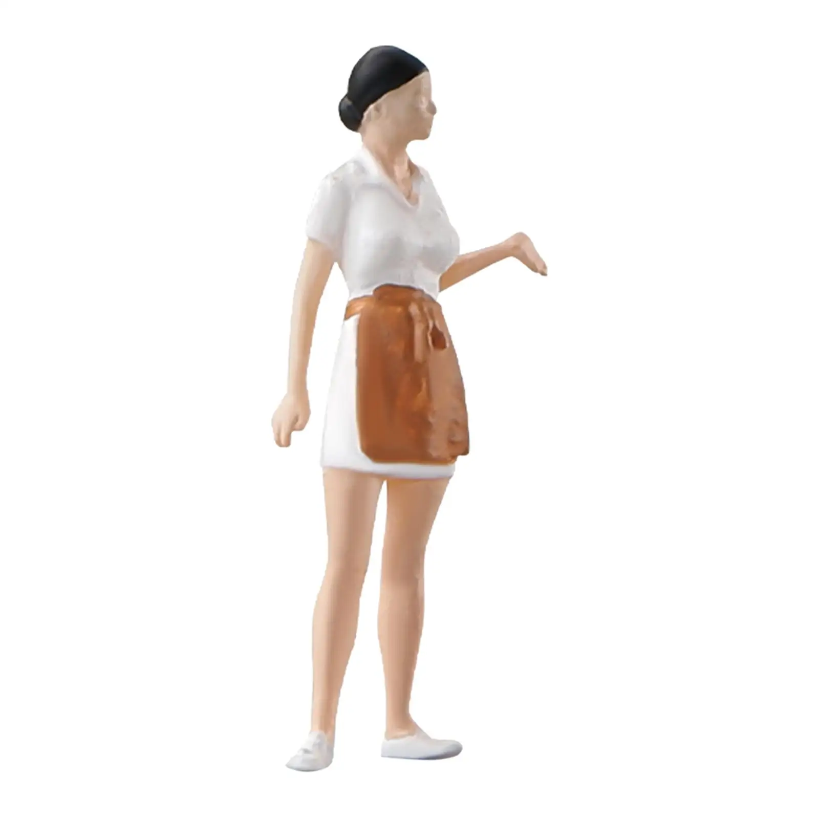 1/64 Hostess Figure Cooking Scene Miniature Character Doll for Building Model Desktop Ornament Miniature Scene Diorama Scenery