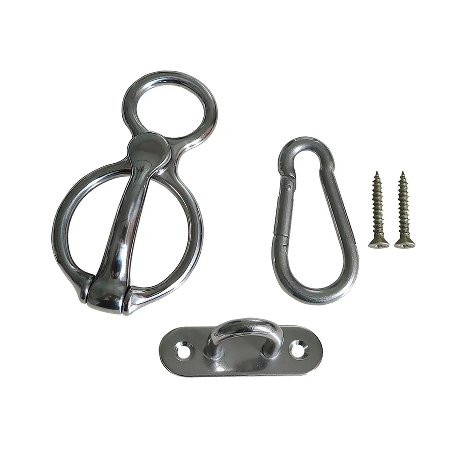 Horse Tie Ring Fasteners Equestrian Hooks Livestock Tie Off with Eye Bolt Outdoor Sports Durable Quick Snap Stable Accessories