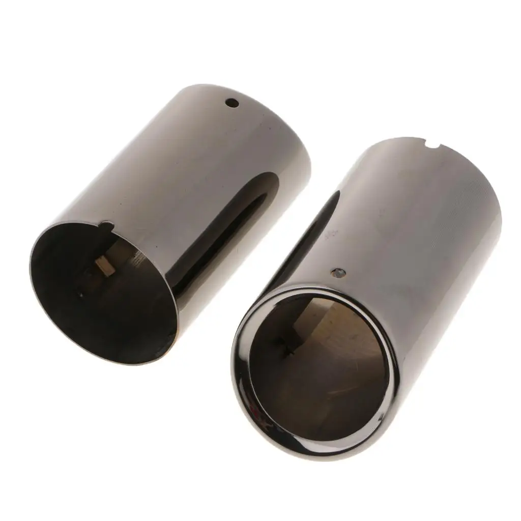 2X Black Stainless Exhaust Pipe Tail Tip for vw Golf