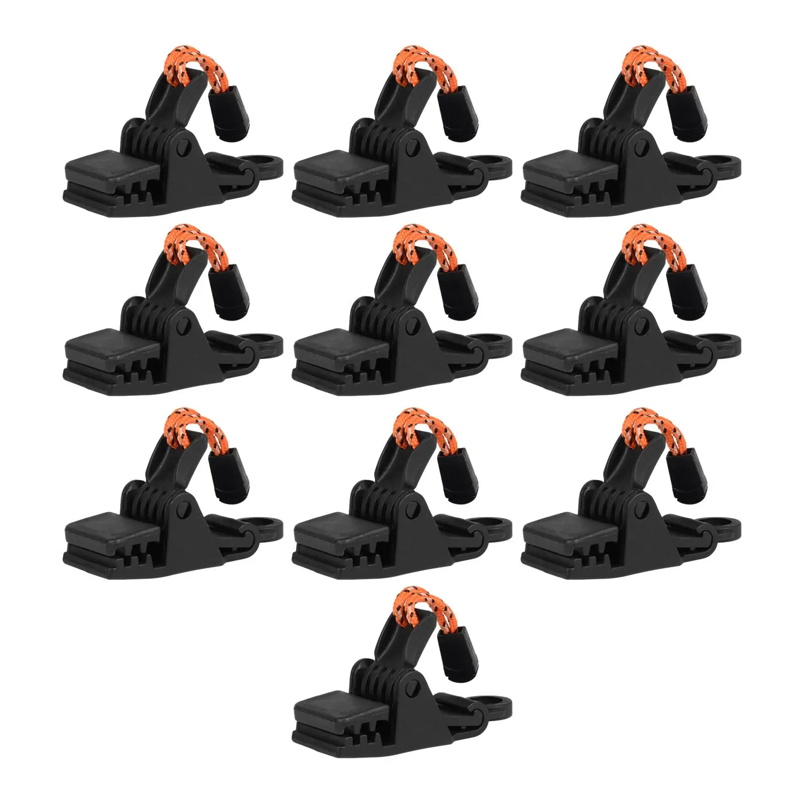 10 Pieces Tarp Clips Windproof Durable Portable Lightweight Adjustable Awning Clamps for Caravan Boat Cover Fixing Outdoor Tarps