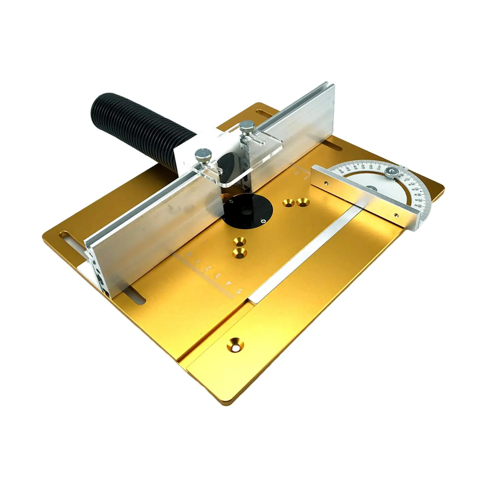 Router Table Insert Plate with Miter Gauge Aluminum Alloy Router Table Insert Plate Wood Milling Flip Board for Engraving