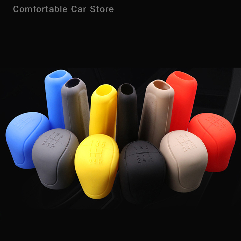 1 Satz Auto Auto Handbuch Silikon Schalt getriebe Kopf Knopf Abdeckung Handbremse Hand brems abdeckungen Hülse Fall Hauts chutz Auto Styling – Detail 9