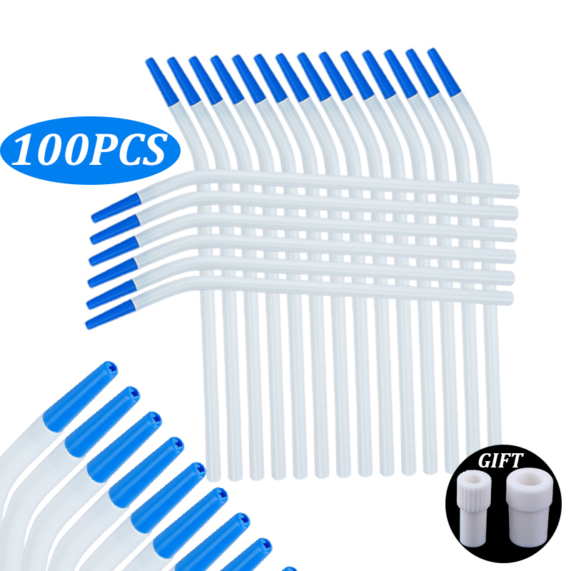 Best of 100pcs Dental Disposable Saliva Ejector Surgical Suction Tips Suction Tube Long Slim Type With Straw Adapters Reviews & Tips