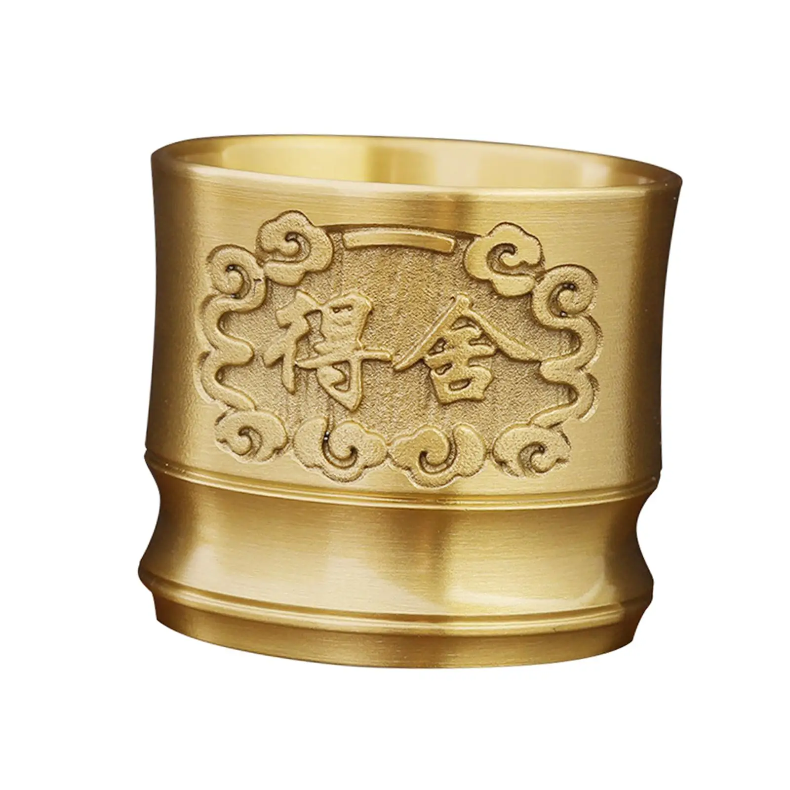 Brass Cup Engraved Drinking Cup Teacup for Desk Decoration Holiday Gift