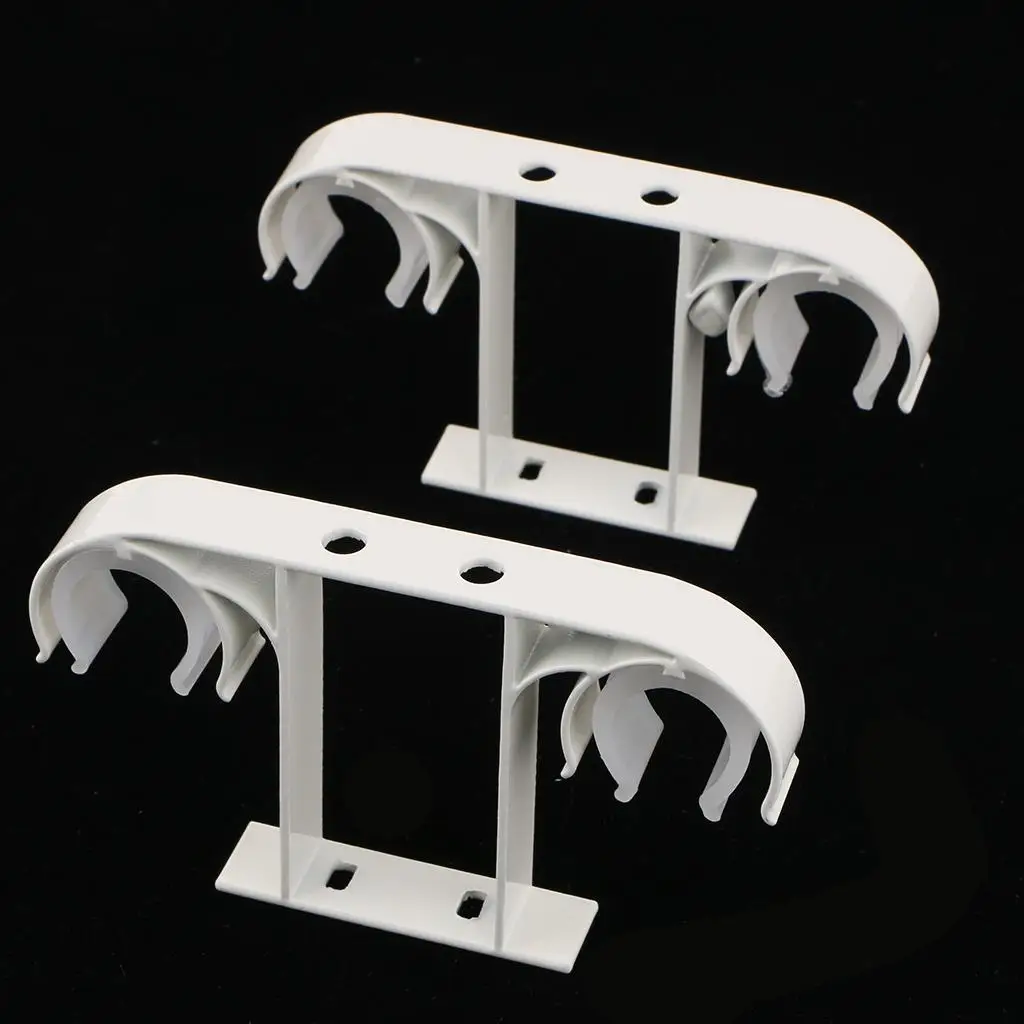 2 Piece Aluminum Alloy Double Curtain Rod Bracket Holder Ceiling Mounted