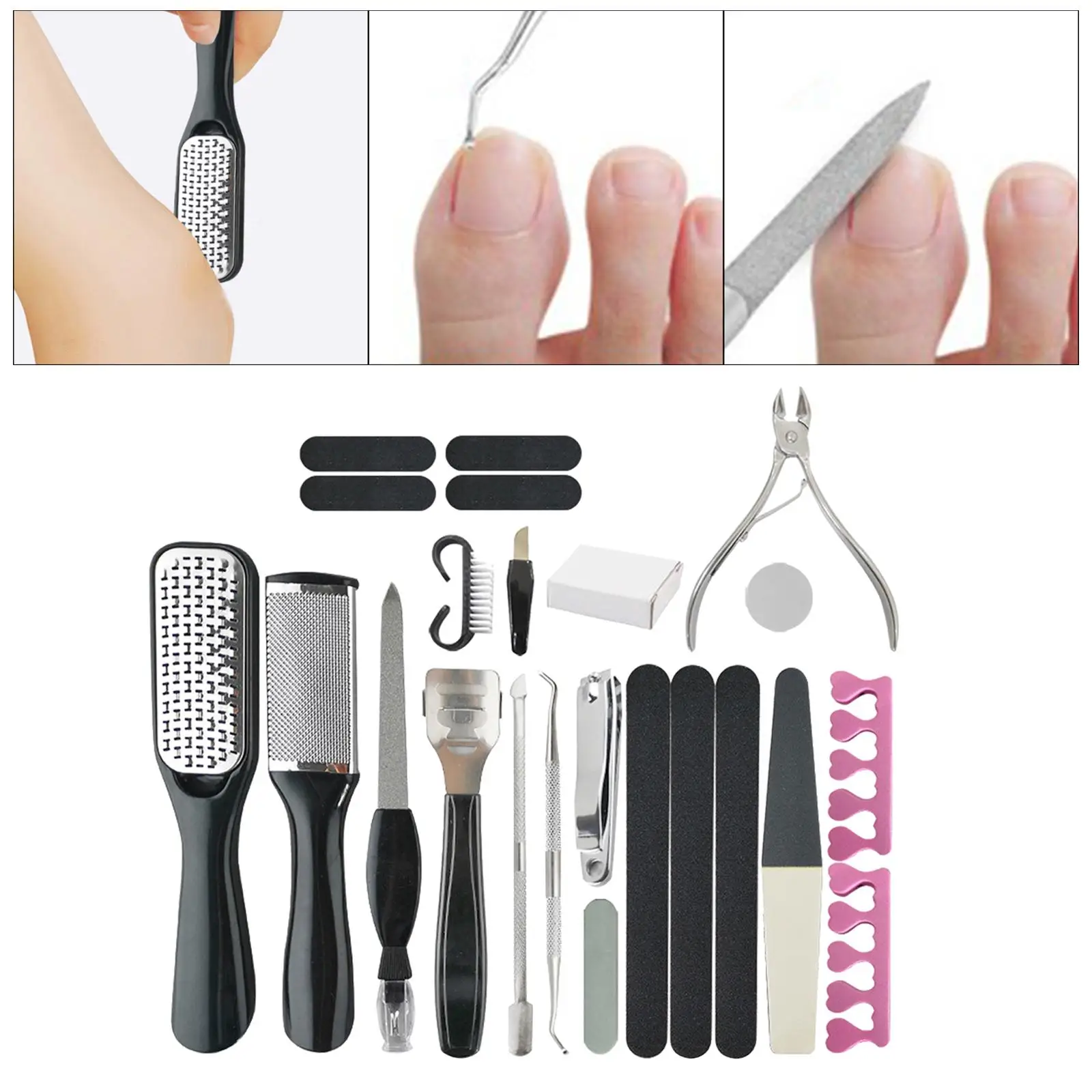 23 in 1 Manicure Foot Pedicure Kit at Salon Home Foot  File Set