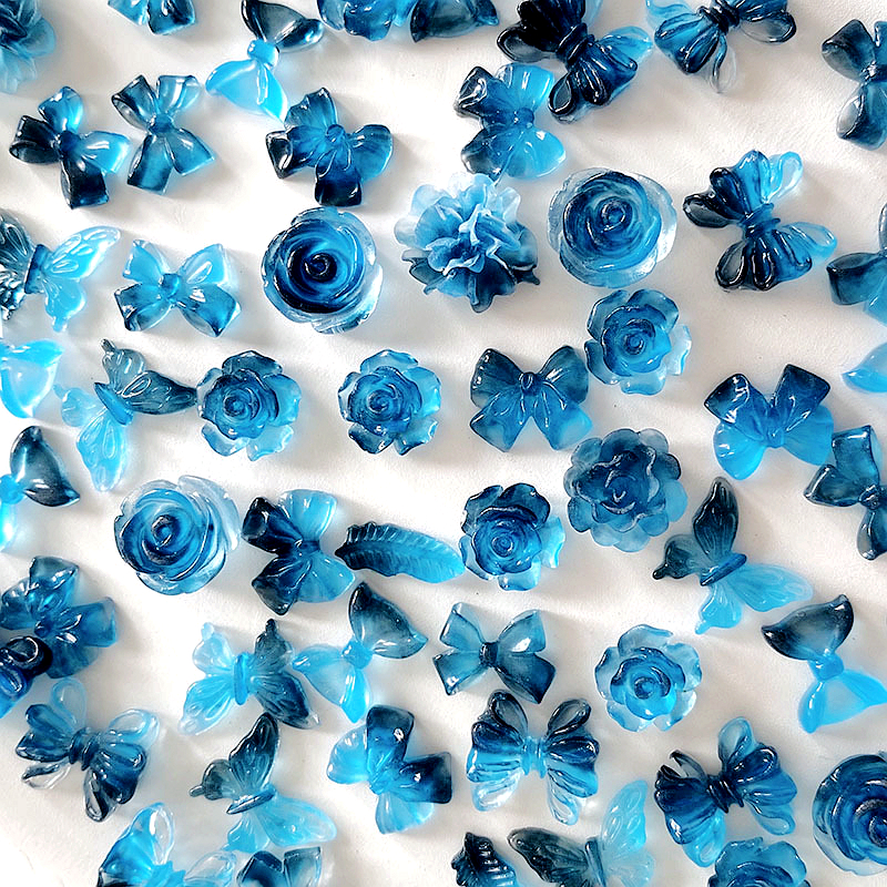 Best of 30PCS Ink Blue 3D Resin Nail Art Charms Glow In The Dark Rose Flower Butterfly Bow Accessories For Nail Decorations Supplies Reviews & Tips