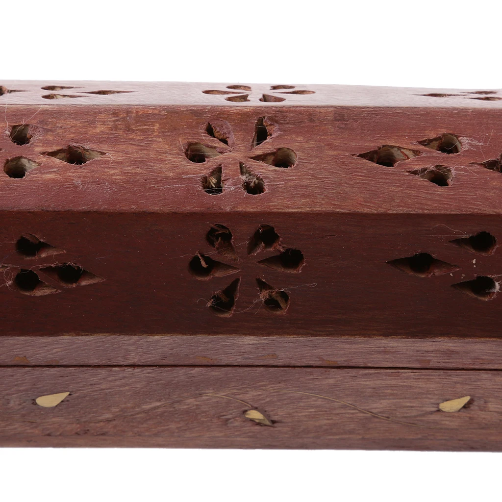 2X Ancient Wooden Incense Stick Holder Burning Joss Insence Box