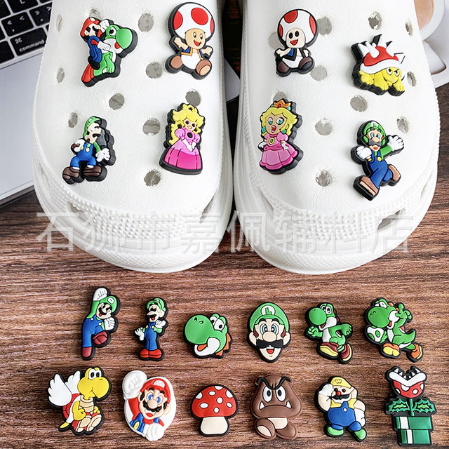 10 Shoe Charms for Crocs MARIO Game Controller Switch Luigi Peach Spiny  Bowser