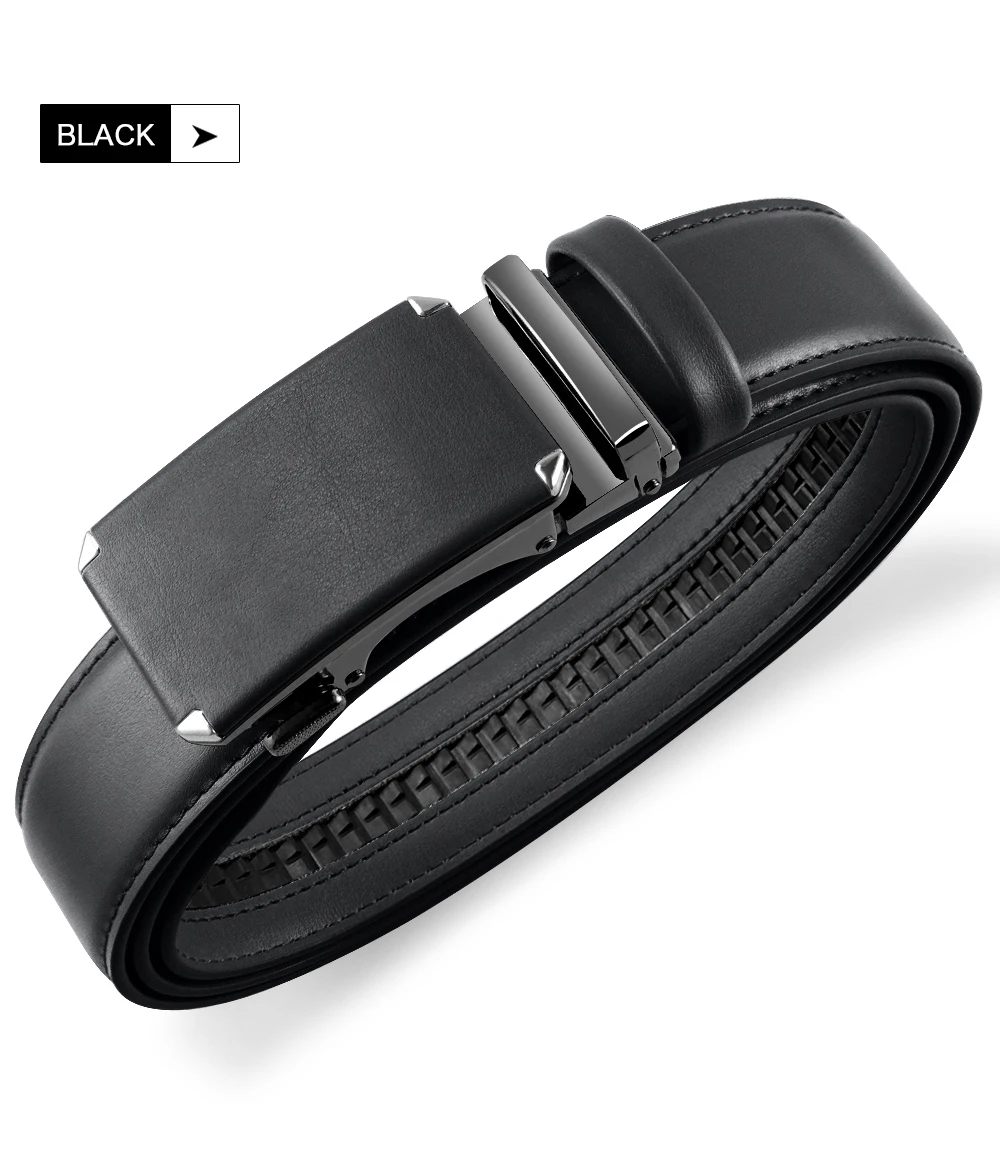 Title 9, Men Belt Metal Automatic Buckle Genuine Leather...