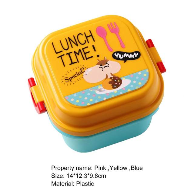 Cartoon Baby Lunch Box Set Children's Lunch Box Auxiliary Food Box Comes  with Tableware Cute Kids Compartmentalized Dinner Plate