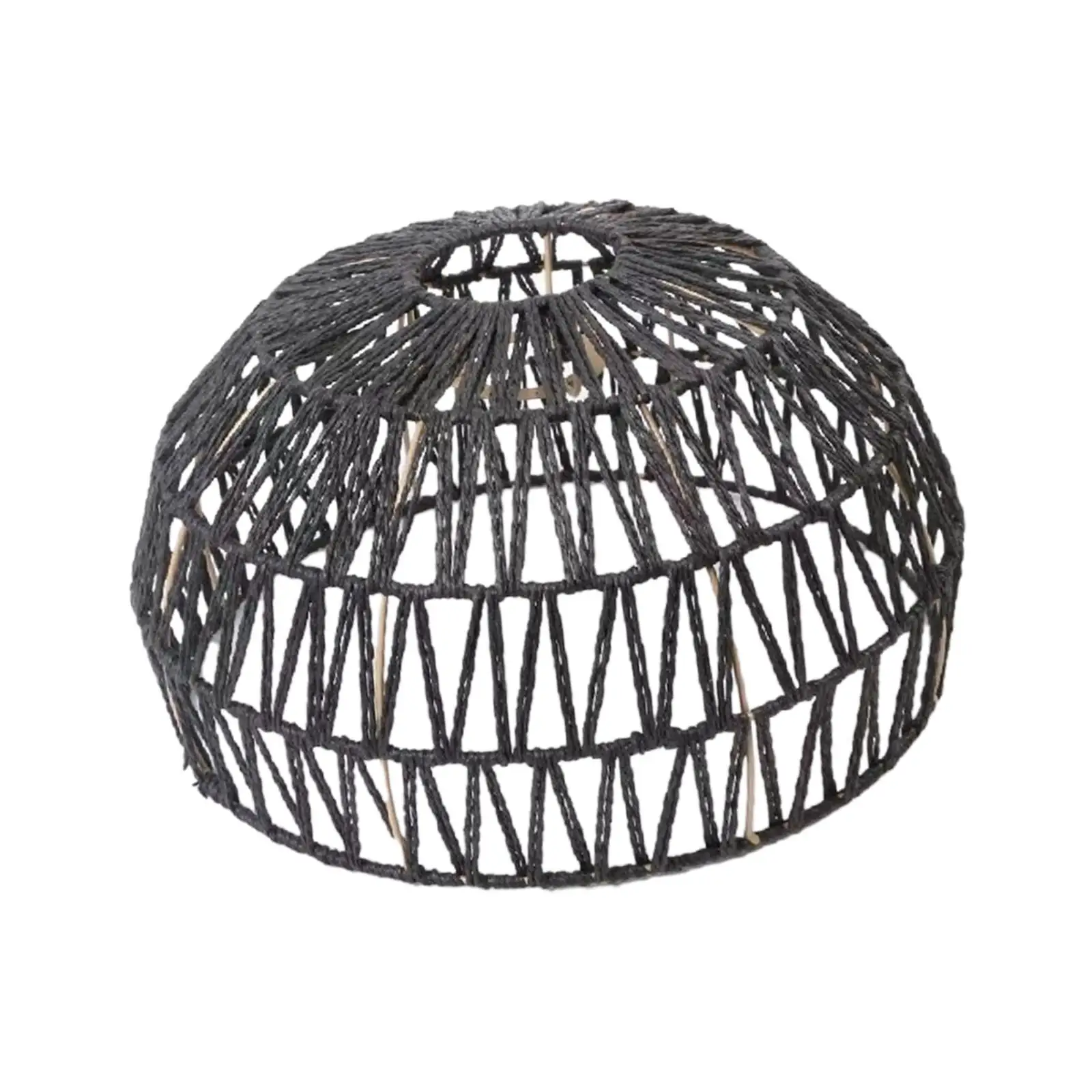 Retro Style Pendant Lamp Shade Decor Paper Rope Ceiling Light Shade Fixture Woven Chandelier Cover for Bedroom Cafe Hotel