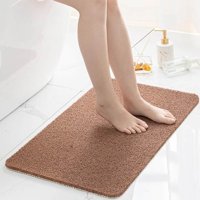 Great Smoked 90x90 Cm Bath Mat, Bathroom Carpet With deals Non-Slip Base