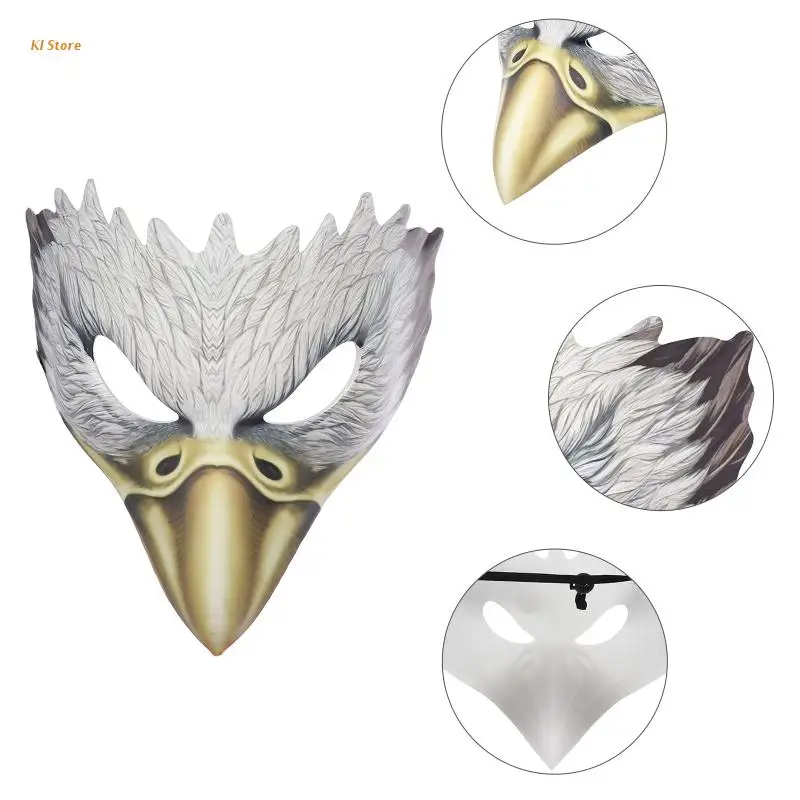 Máscaras de Mascarada máscara de águila disfraz de Animal utilería máscara  de águila de Halloween máscara de media cara| | - AliExpress